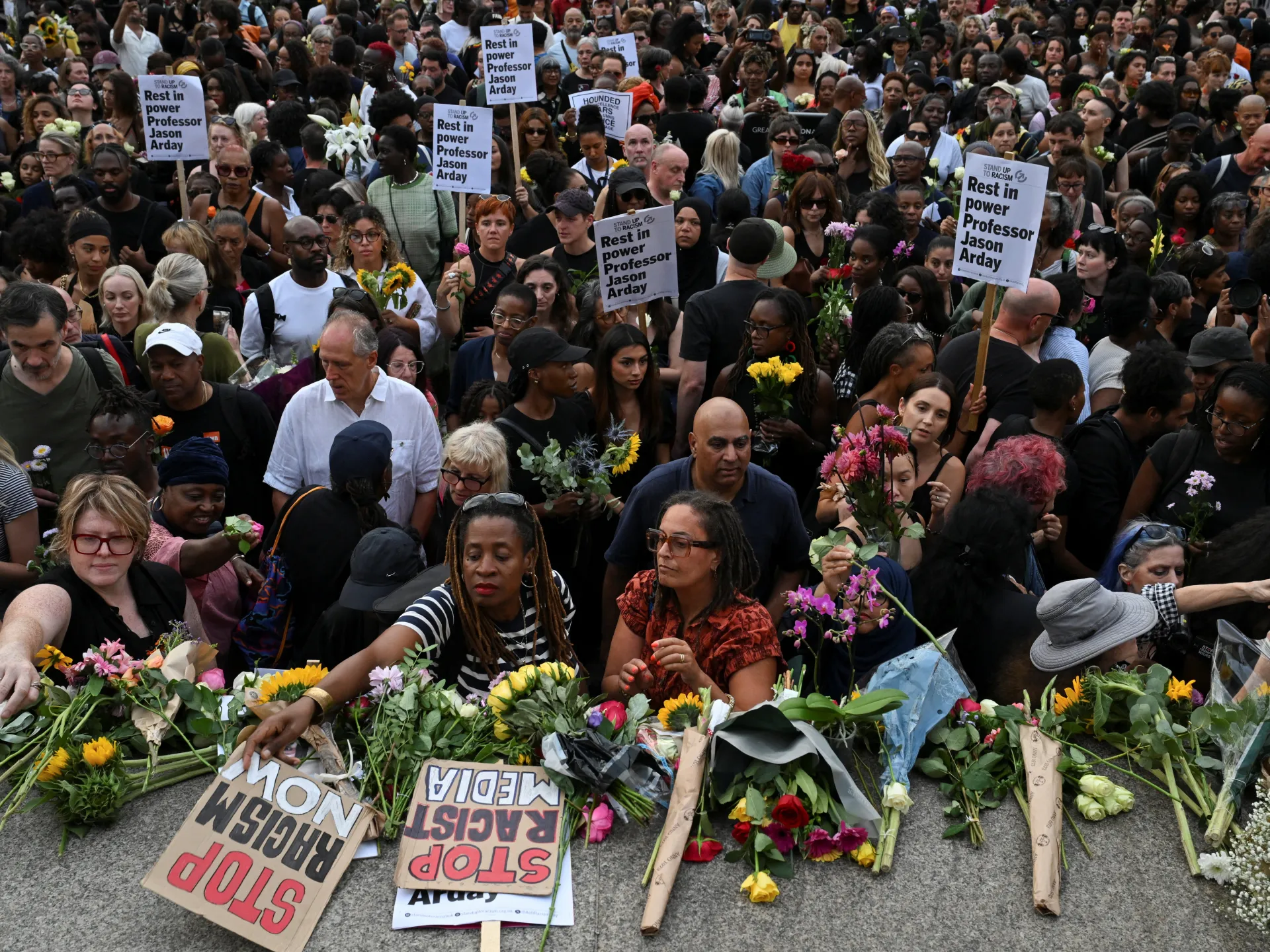 Tens of thousands mourn Jason Arday in London, blaming press for his death