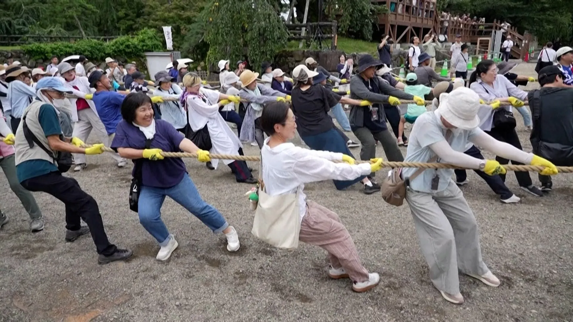 Thousands in Japan are pulling this historic castle back into place