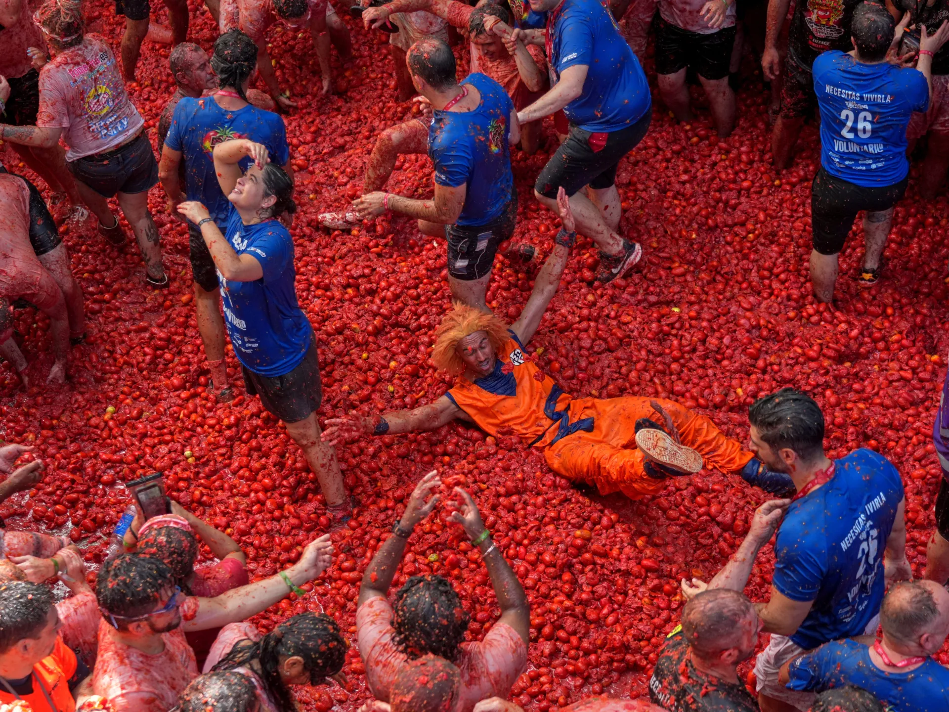 Photos: Thousands join Spain’s La Tomatina festival for epic tomato battle