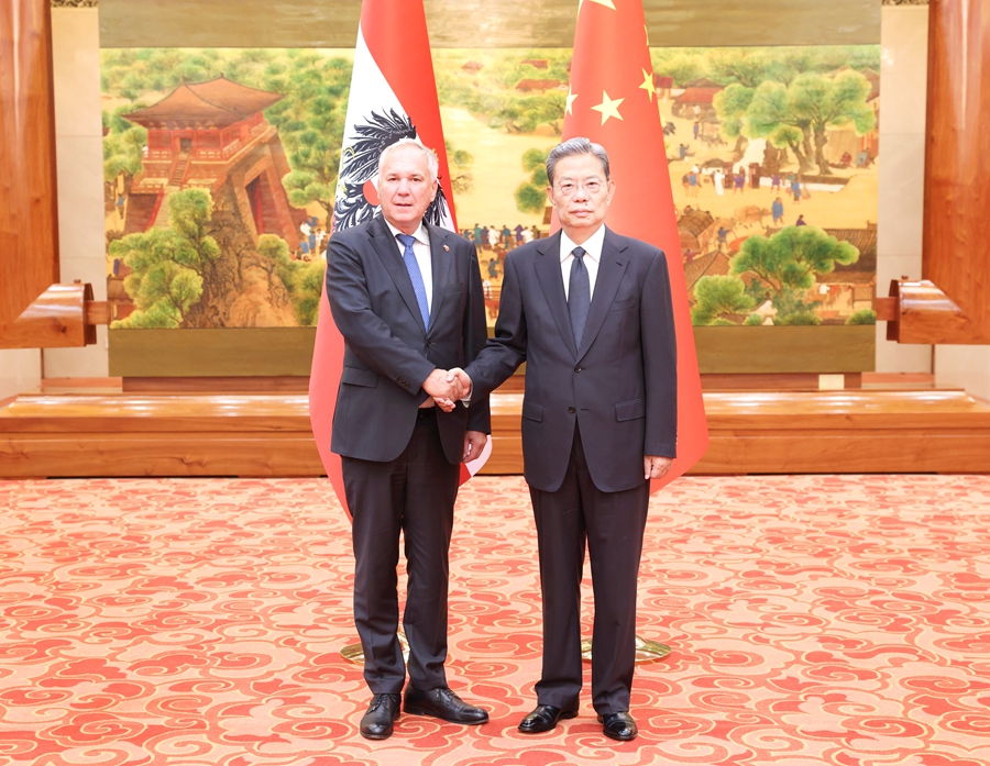 赵乐际同奥地利国民议会议长罗森克兰茨会谈