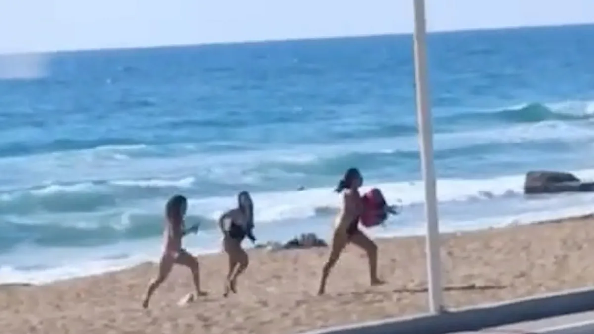 Panic on beach in northern Israel during Hezbollah strikes