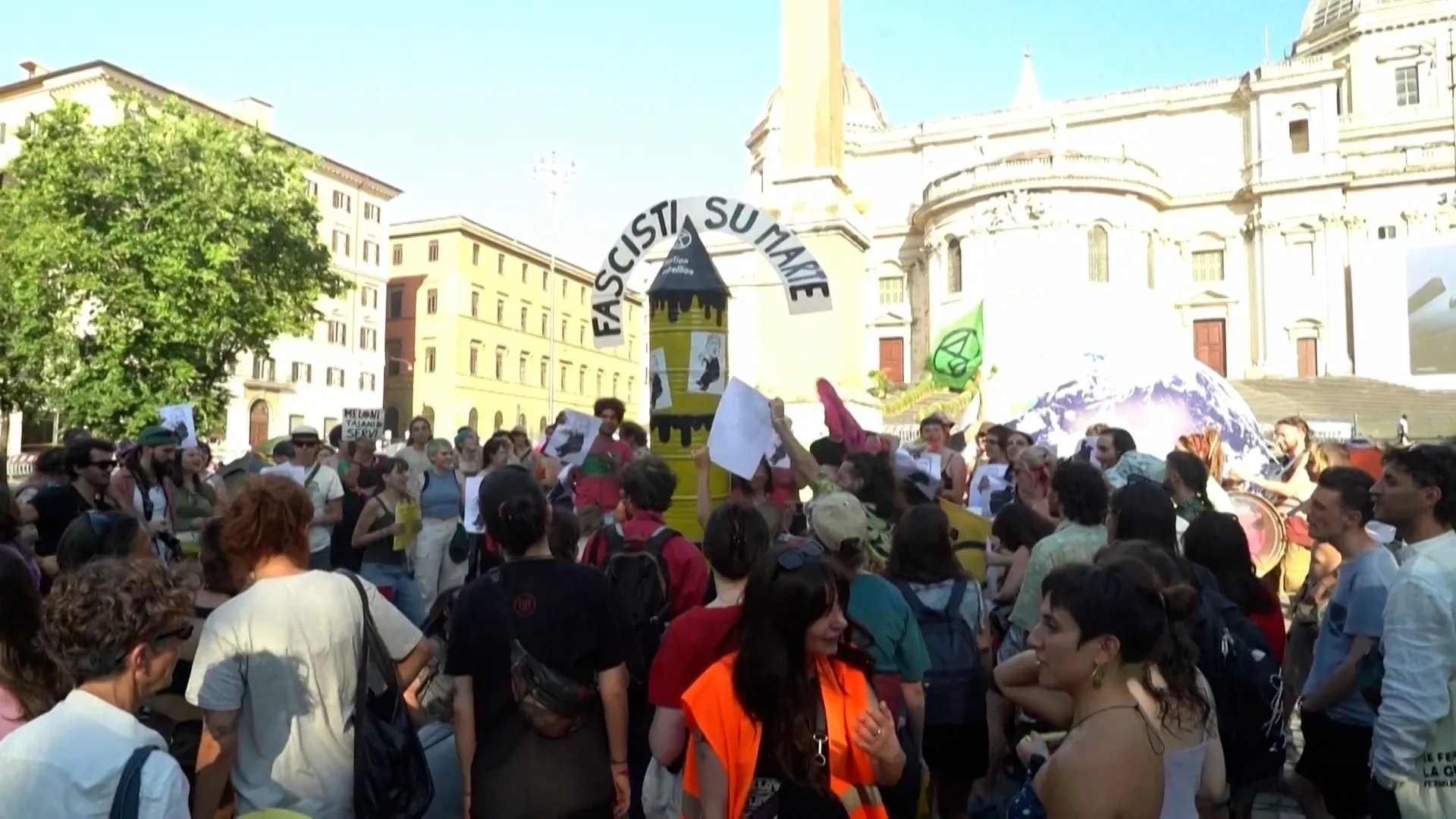 Protesters want to send ‘fascists to Mars’ aboard mock rocket