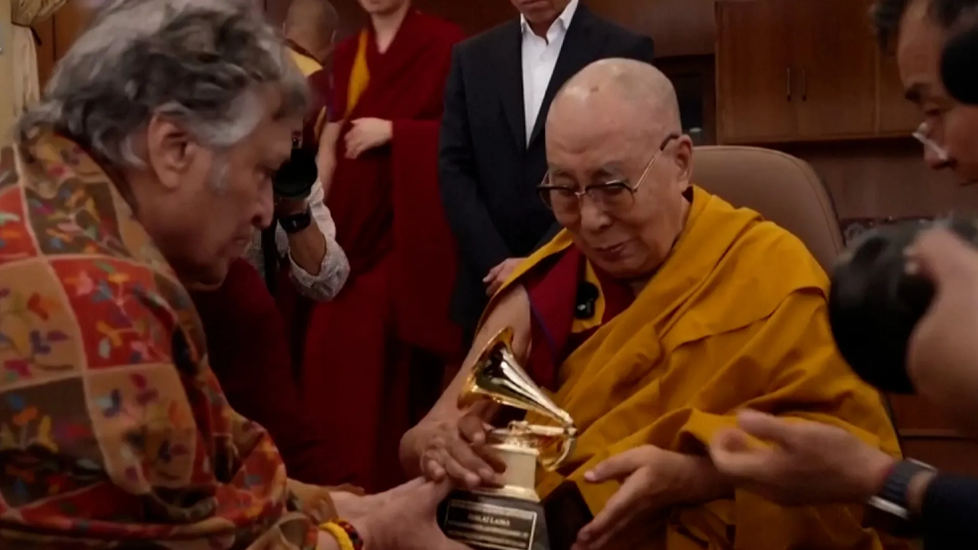 Dalai Lama receives Grammy award for spoken-word album