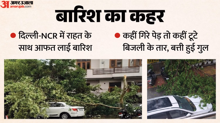 तस्वीरों में दिल्ली-NCR की तूफानी बारिश: 80-100 KM प्रति घंटा की हवा! कई जगह गिरे पेड़; जहां-तहां फंसे लोग