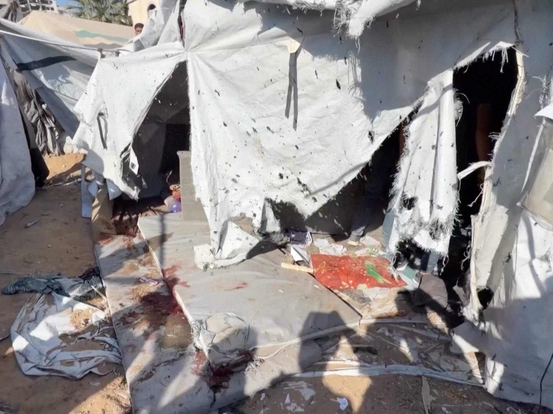 Israeli attack on Gaza City tent camp kills several Palestinians