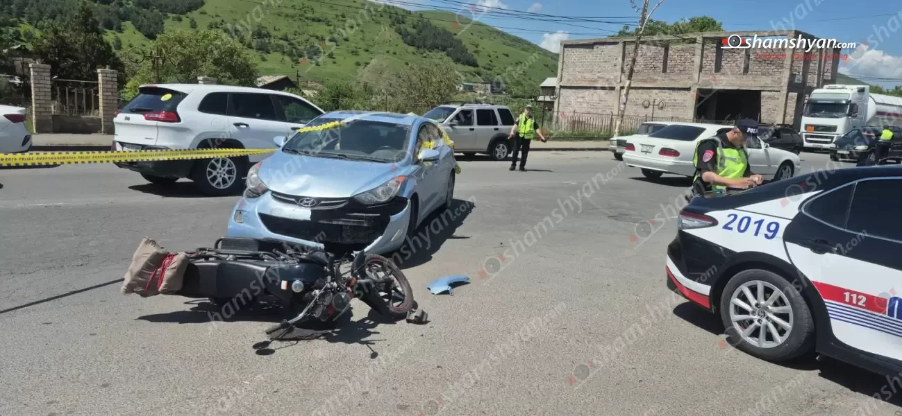 Վանաձորում բախվել են Hyundai Elantra-ն և մոտոցիկլը․ մոտոցիկլավարը տեղափոխվել է հիվանդանոց