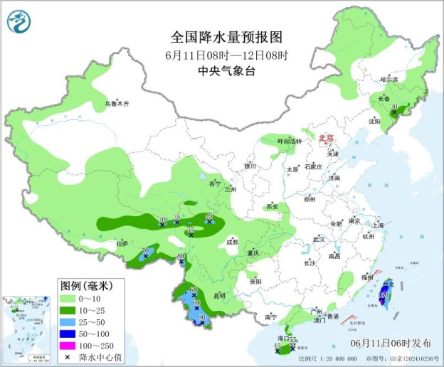 云南西藏仍多降雨 6月12日起南方将有新一轮降雨过程