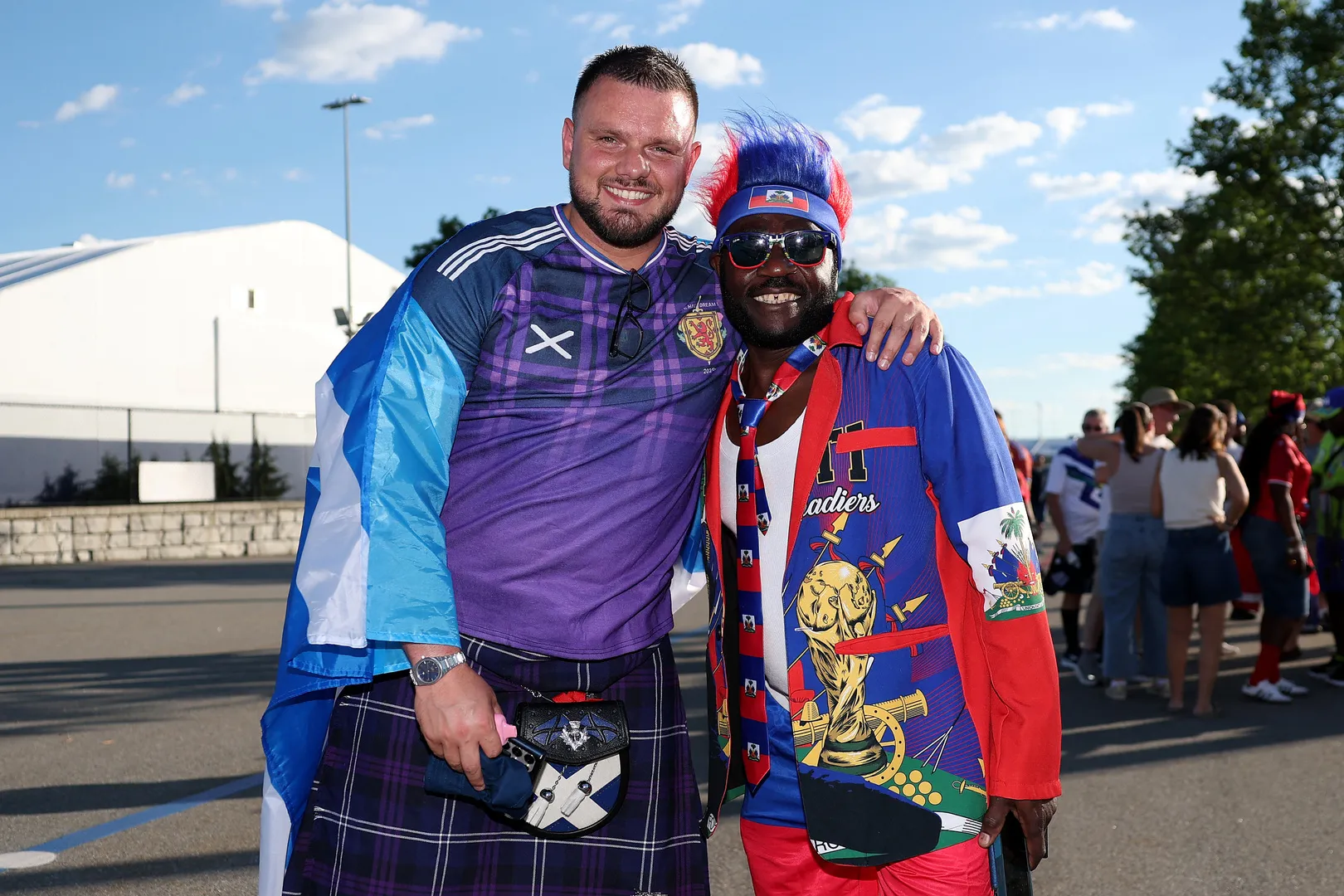 Haiti fans in the streets, Scotland faithful in kilts