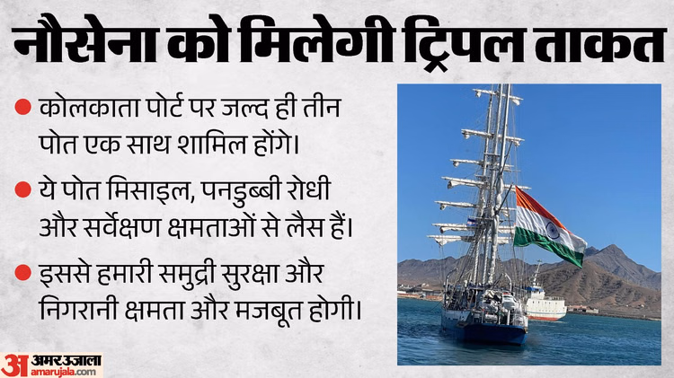 आईएनएस दूनागिरी से संशोधक तक: भारतीय नौसेना इस हफ्ते कोलकाता में तीन युद्धपोत कमीशन करेगी, जानें इनकी खासियत