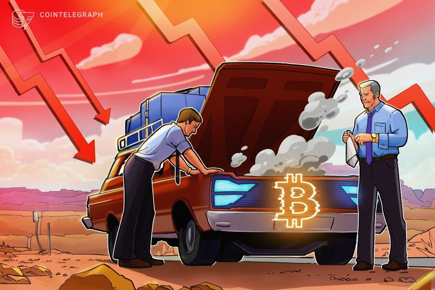 Bitcoin price falls under $77K as Dow Jones hits new all-time highs