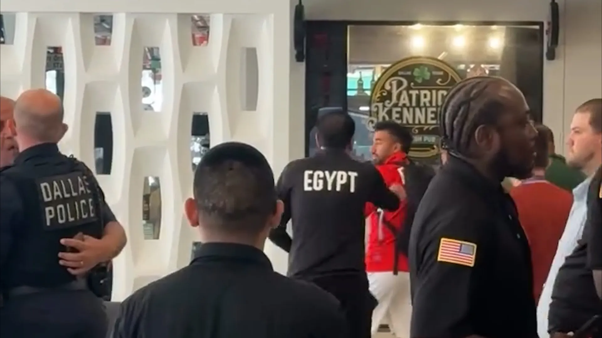 US Police staff spark altercation with Egyptian players posing with fans