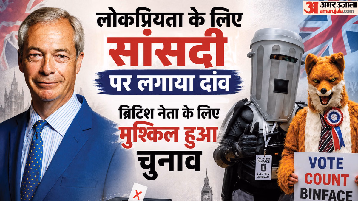UK: दक्षिणपंथी पार्टी के मुखिया के सामने 'कूड़ादान' और 'लोमड़ी' बने उम्मीदवार, जनता इन्हें वोट देने को तैयार