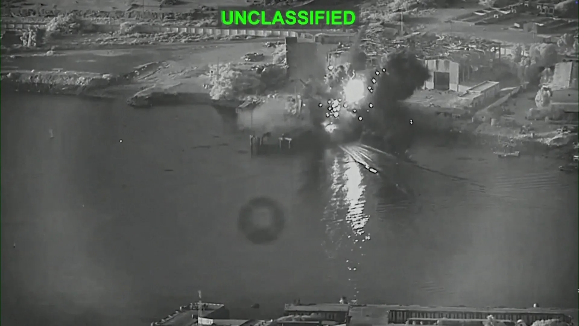 US strikes Iranian ship with drone boats in first-of-its-kind attack