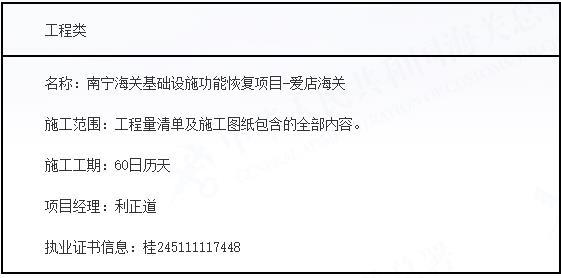 南宁海关基础设施功能恢复项目-爱店海关（GXGL2026A-C330-Z）的成交结果公告