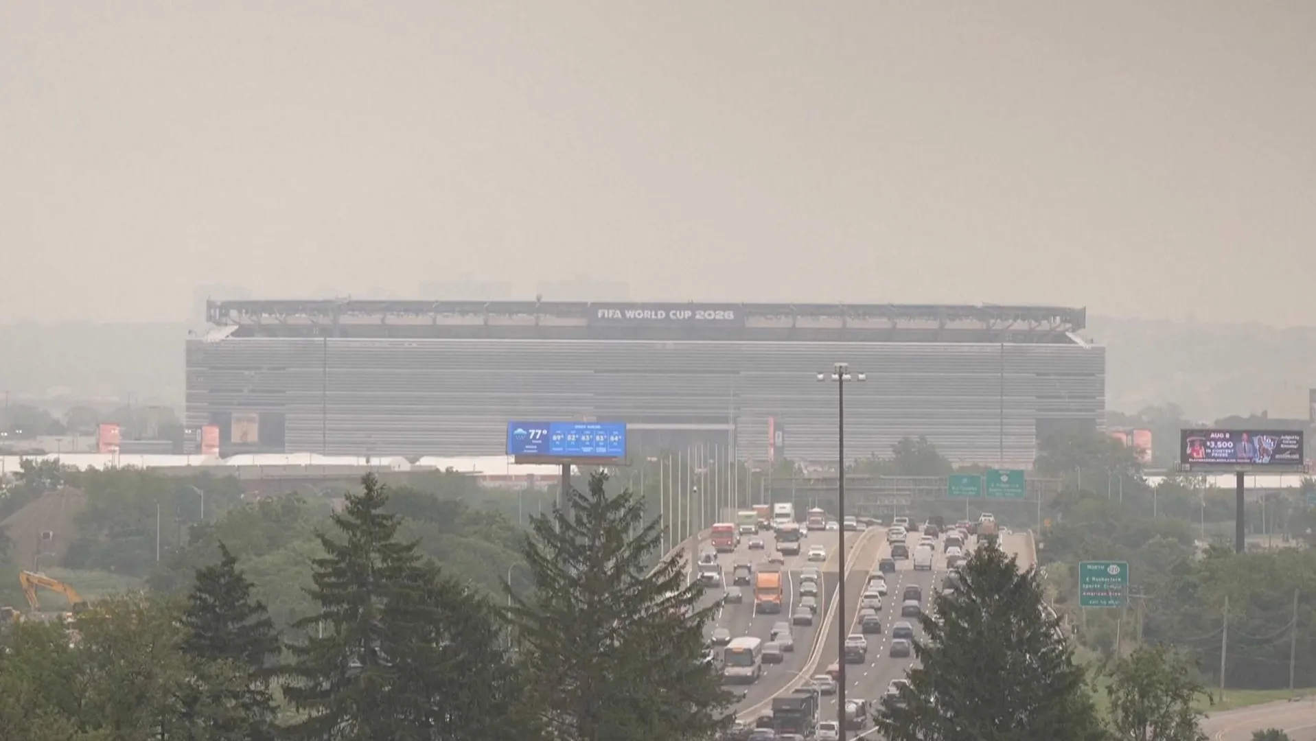 Wildfire smoke blankets World Cup final stadium before kickoff