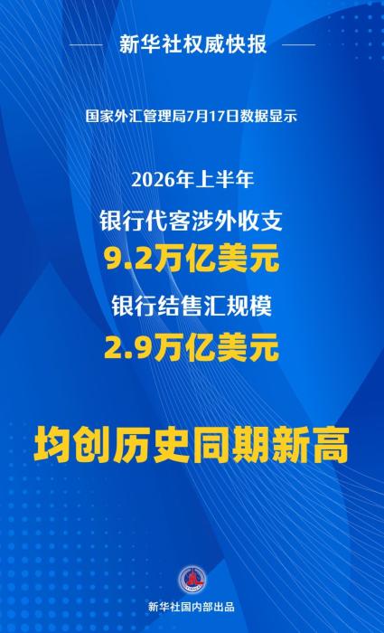 今年上半年我国涉外收支规模创新高