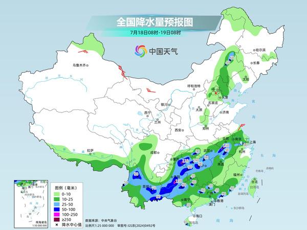 云南贵州至长江中下游等地有较强降雨 华北东北降雨频繁
