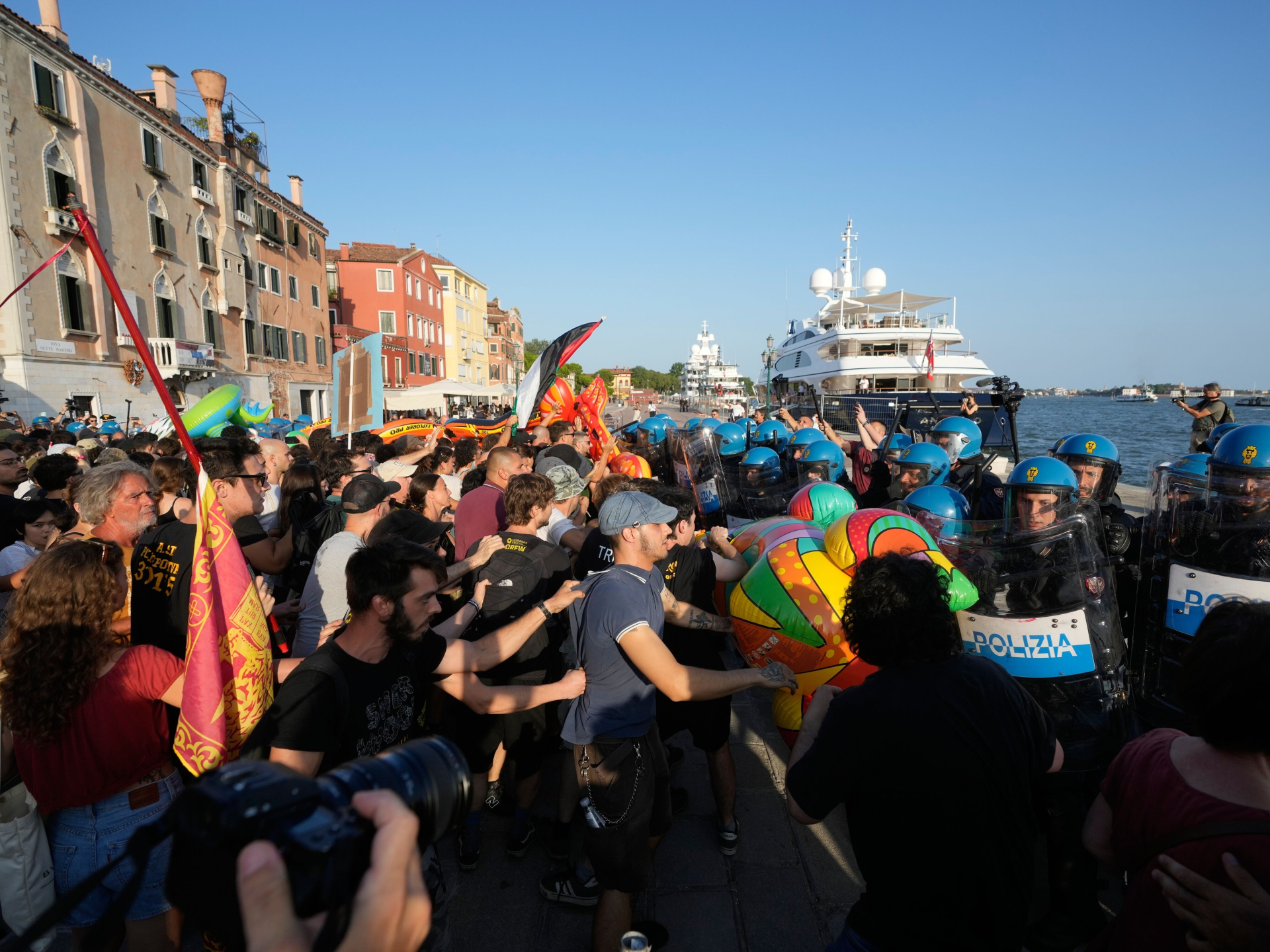 Venice protesters rally against US ambassador’s superyacht tour
