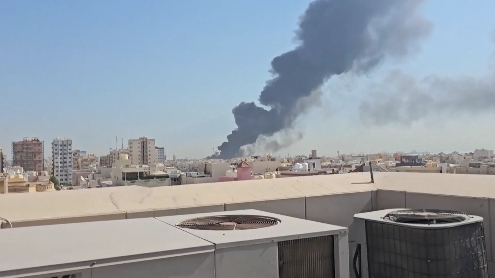 Plumes of smoke rise over Kuwait after repeated Iranian attacks