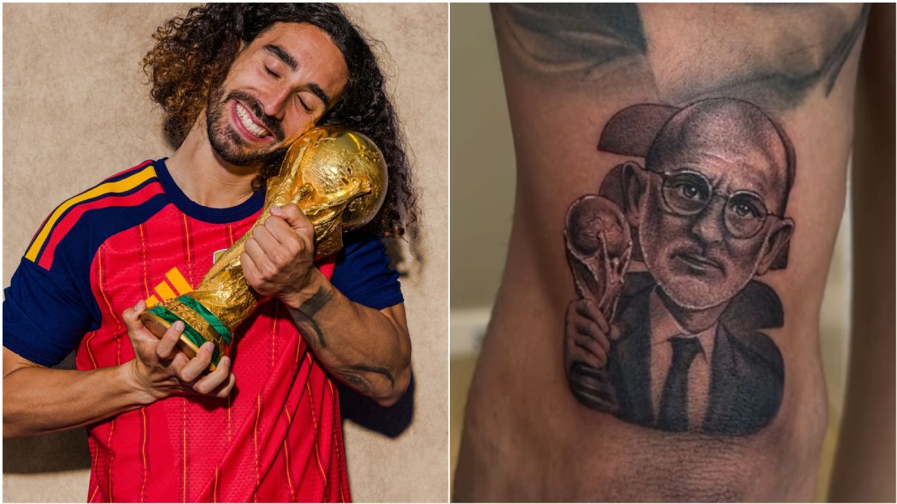 Cucurella keeps promise, gets tattoo of Spain boss