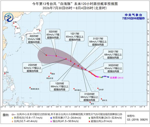 超强台风“白海豚”强度变化不大 未来5天对我国无影响
