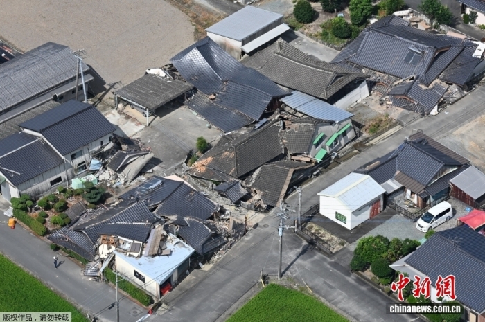 日本熊本地震死亡人数升至36人 超1500栋房屋受损